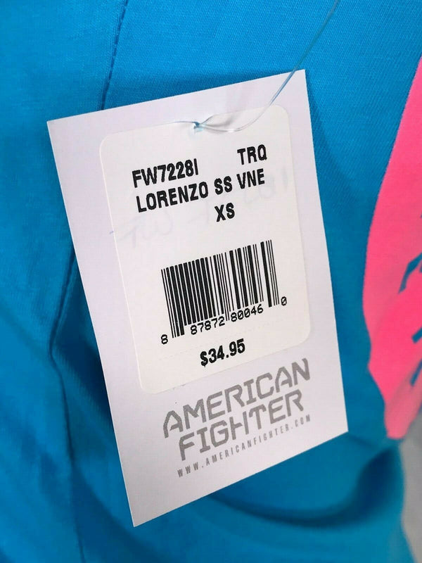 AMERICAN FIGHTER Women's T-Shirt LORENZO Athletic BLUE Biker