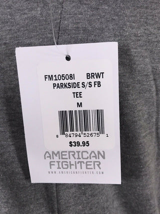 AMERICAN FIGHTER Mens T-Shirt PARKSIDE TEE Athletic Biker GRAY WHITE Gym MMA
