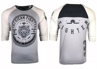 AMERICAN FIGHTER Men's T-Shirt BRIMSON FB T Athletic Biker GRAY