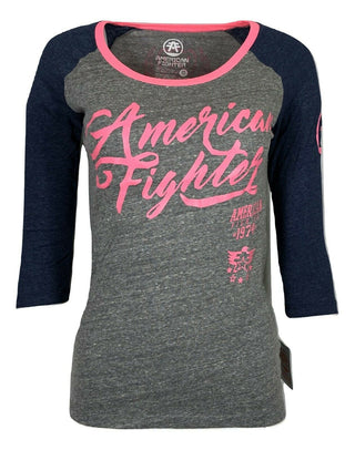 AMERICAN FIGHTER Womens T-Shirt TRINITI. Athletic Black Biker MMA