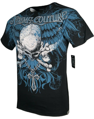 XTREME COUTURE by AFFLICTION Men T-Shirt LEONIDAS Biker SKULL MMA Gym