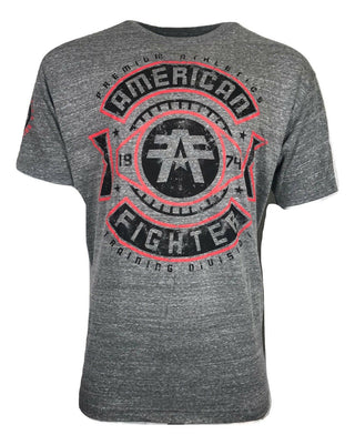 AMERICAN FIGHTER Mens T-Shirt NORTHWOOD Athletic Biker MMA Gray