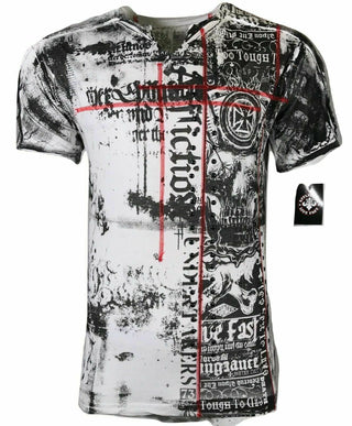 AFFLICTION Men's T-Shirt VALUE ROAD CREW Biker Tattoo MMA