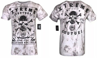 XTREME COUTURE by AFFLICTION Men's T-Shirt TOXIC ALE Skulls Biker