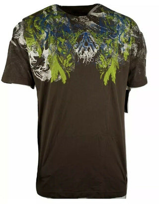 Archaic by Affliction Men's T-Shirt FABRICATE Black/Brown Biker