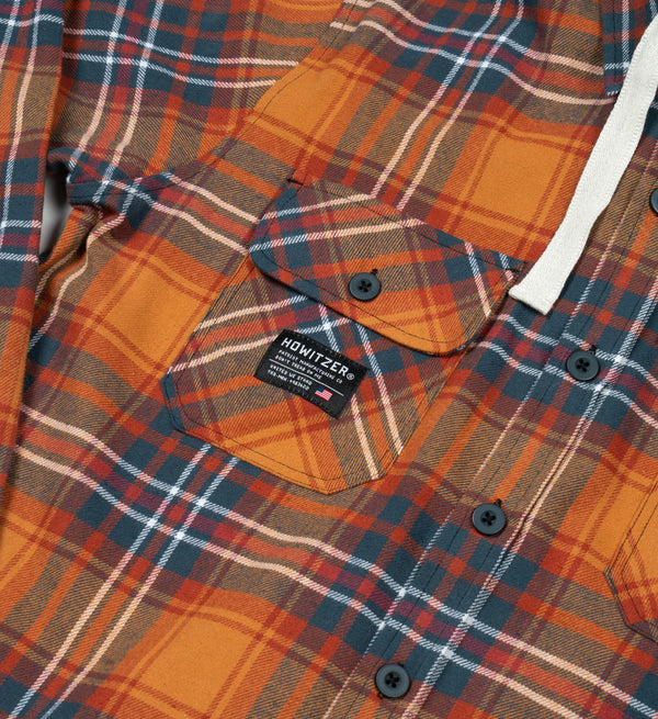 Howitzer Style Men's Button Down Hoodie Flannel Mag Military Grunt MFG
