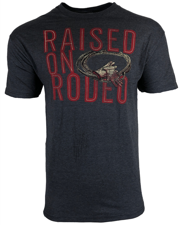 RAW STATE By Affliction Men's T-Shirt RAISED ON RODEO Biker Cowboy
