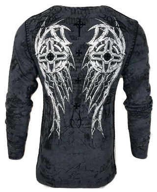 Xtreme Couture by AFFLICTION Men's THERMAL T-Shirt DARKER SIDE Biker MMA