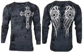 Xtreme Couture by AFFLICTION Men's THERMAL T-Shirt DARKER SIDE Biker MMA