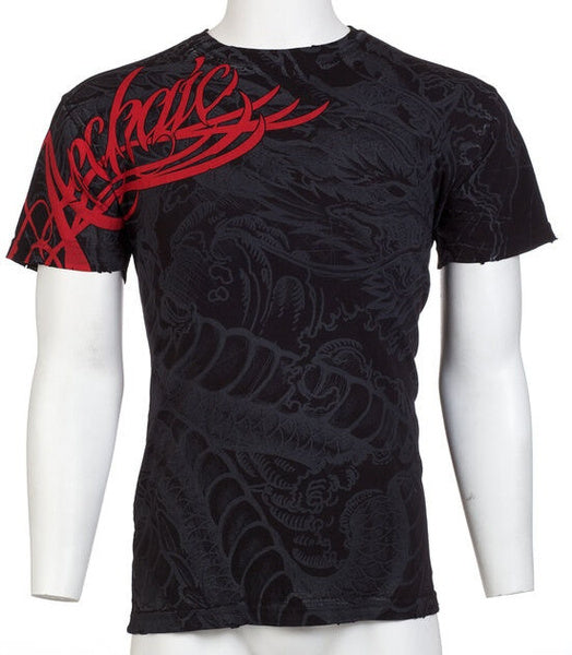Archaic by Affliction Men's T-Shirt DRAGON RAGE Biker MMA Black