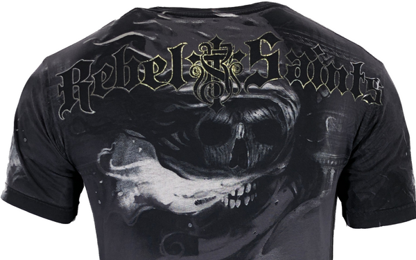 Rebel Saint By Affliction Men's T-shirt DARK DEATH Biker Skull Tattoo S-5XL