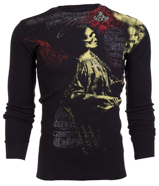 Archaic by Affliction Men's Thermal Shirt LULLABY Black