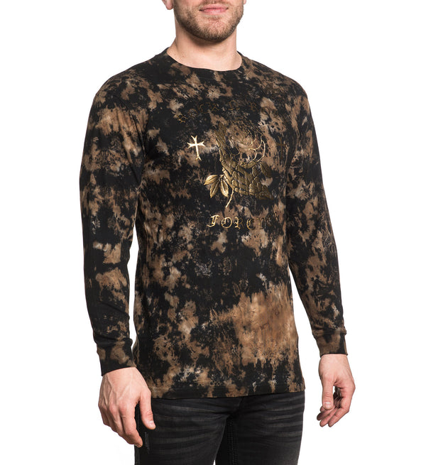 AFFLICTION FOREVER LASTING Men's L/S Thermal Black Lava Wash