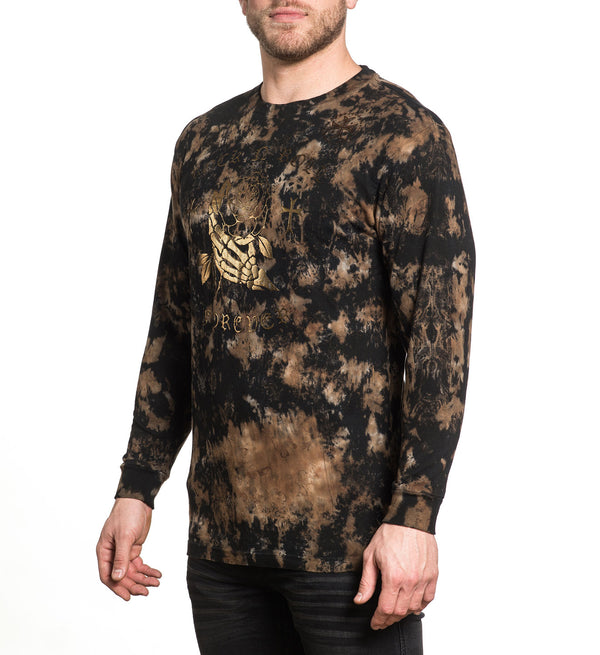 AFFLICTION FOREVER LASTING Men's L/S Thermal Black Lava Wash