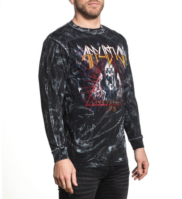 AFFLICTION DYSMORPHIA Men's L/S T-SHIRT Black Biker