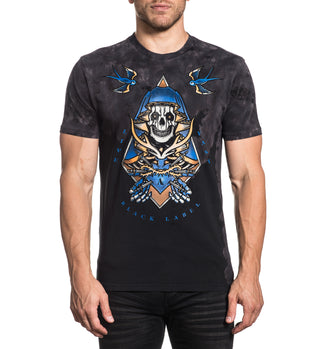 AFFLICTION SOULS OF FAITH Men's S/S T-Shirt Black Lava Wash