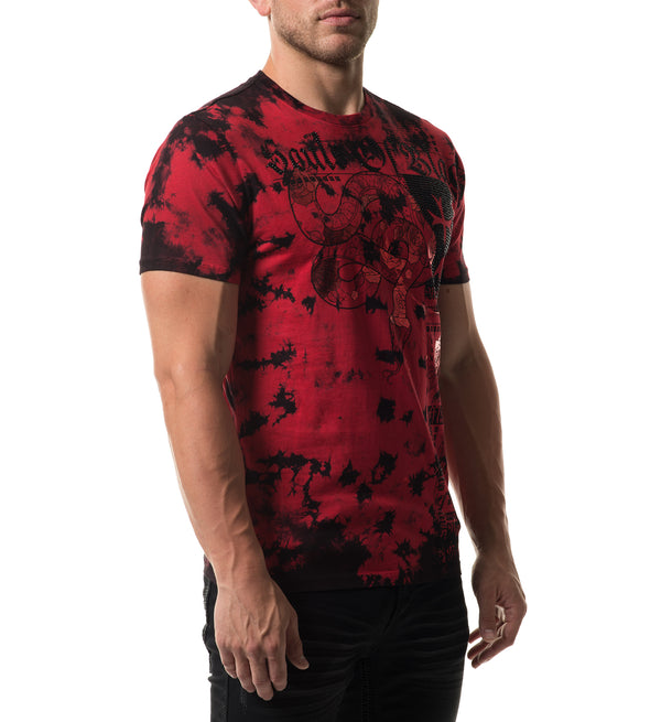 Affliction Men's T-shirt DARK SERPENT Biker Red