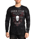 AFFLICTION Men's Long Sleeve Thermal Shirt Chris Kyle COORDINATES Skull