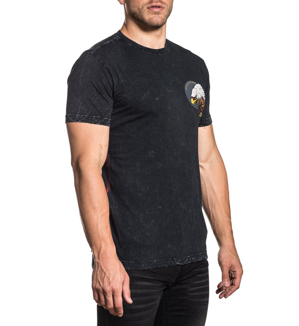 AFFLICTION CK HEARTLAND Men's S/S T-shirt Black Lava Wash