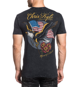 AFFLICTION CK HEARTLAND Men's S/S T-shirt Black Lava Wash