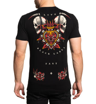 AFFLICTION Men's T-Shirt S/S DEATH FLAME TEE Black Label Biker