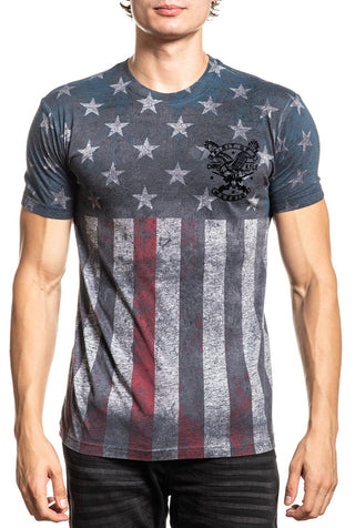 AFFLICTION Men's T-Shirt S/S CK FREEDOM Premium Black Label Biker