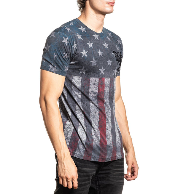 AFFLICTION Men's T-Shirt S/S CK FREEDOM Premium Black Label Biker