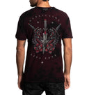 AFFLICTION Men's T-Shirt S/S Reversible MEDUSA REVENGE Black Label Biker MMA