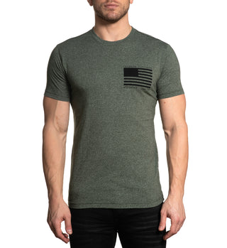 AFFLICTION FD NOWHERE Men's S/S Military Green