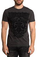 AFFLICTION BRONZE AGE Men's T-shirt Black Pigment Dye