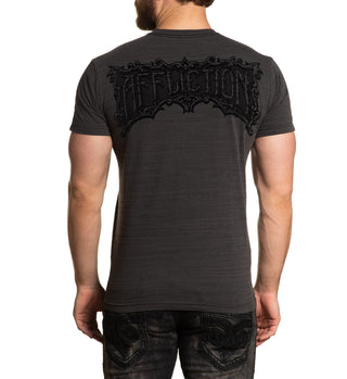 AFFLICTION BRONZE AGE Men's T-shirt Black Pigment Dye