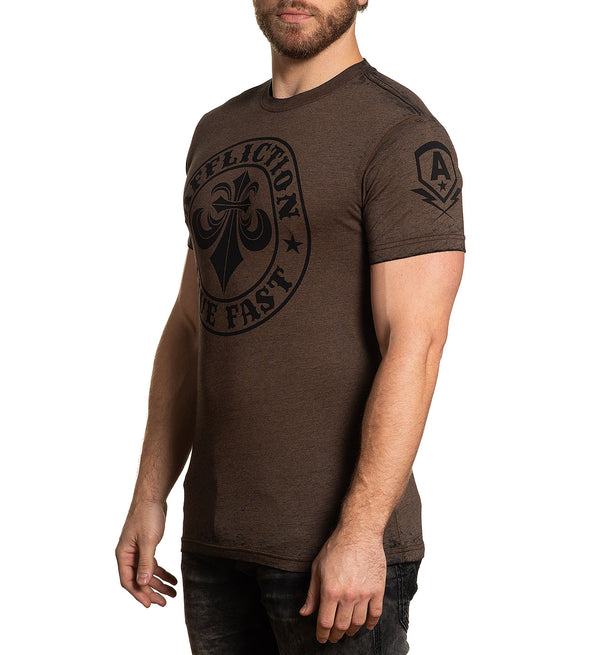 AFFLICTION Men's T-Shirt S/S DIVIO Tee Black Label Biker