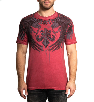 AFFLICTION Men's T-Shirt S/S SIMULTANEOUS Tee Black Label Biker