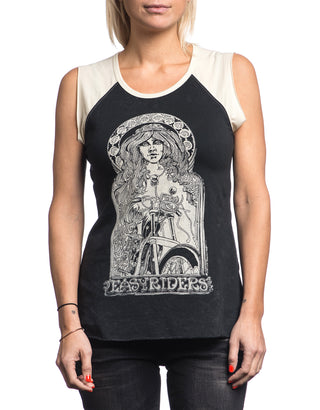 AFFLICTION Women's T-Shirt L/S EASYRIDERS ASSTROLOGY Tee Biker