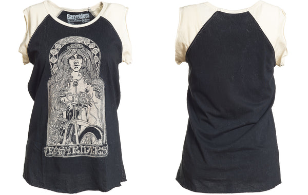 AFFLICTION Women's T-Shirt L/S EASYRIDERS ASSTROLOGY Tee Biker