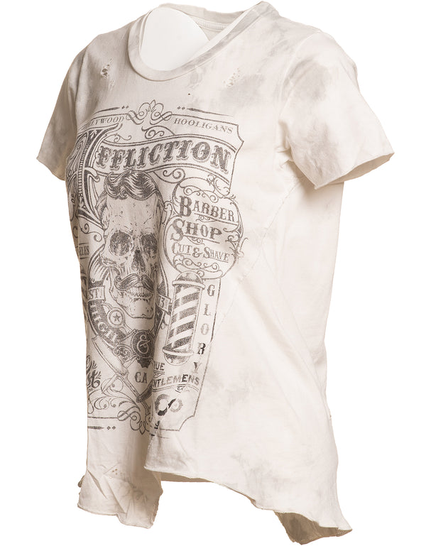 AFFLICTION Women's T-Shirt S/S THE BARBER Tee Biker