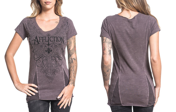 AFFLICTION Women's T-Shirt S/S LORIELLE Tee Biker