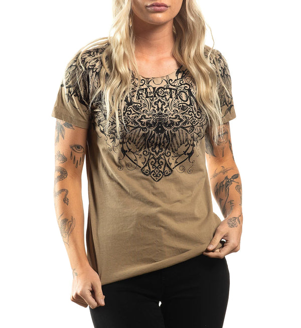 Affliction Women's T-Shirt Carvina Scoop Neck  ^