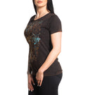 Affliction Women's T-Shirt Sanctuary Rust Scoop  ^