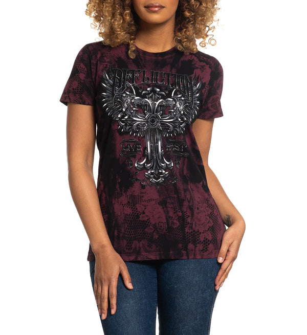 Affliction Women's T-Shirt Verona Gold ^