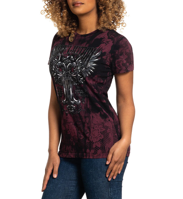 Affliction Women's T-Shirt Verona Gold ^