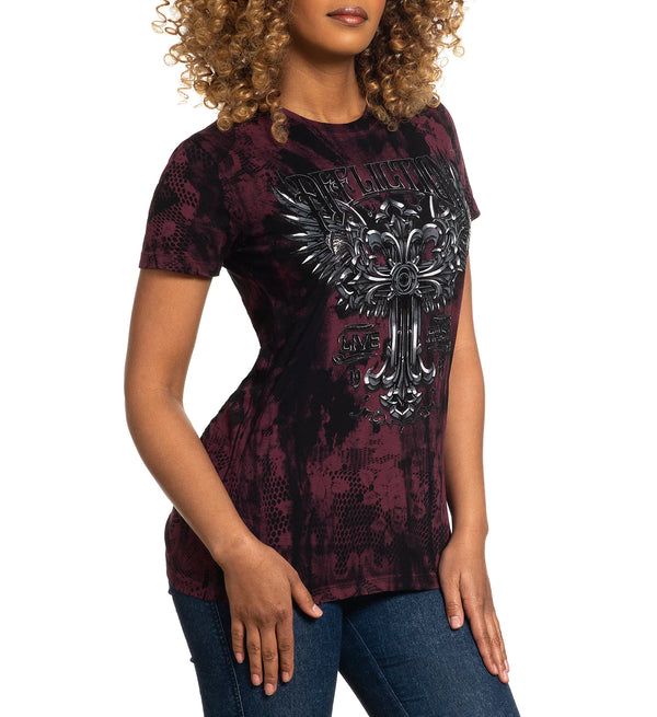 Affliction Women's T-Shirt Verona Gold ^