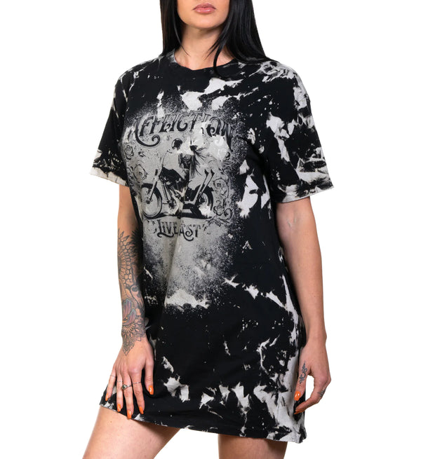 Affliction Women's Dress Shirt Moto Girl ^