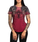 Affliction Women's T-Shirt Wings Of a Pharaoh V-neck ^