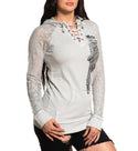 Affliction Women's Hoodie CALI ANGELS RAGLAN  ^