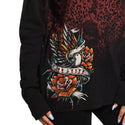 Affliction Women's Thermal Shirt Norma Rose    ^