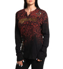 Affliction Women's Thermal Shirt Norma Rose    ^