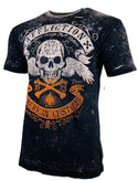 AFFLICTION Men's T-Shirt S/S Reversible SPEED RUN Black Label Biker MMA