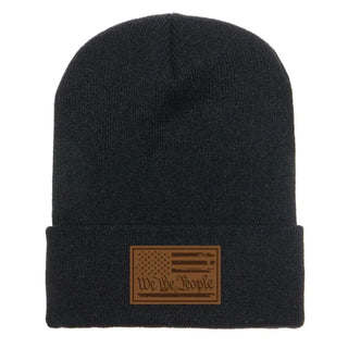 Howitzer Style Men's Beanie We Flag Military Grunt Black