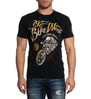 AFFLICTION Men's T-Shirt S/S DAYTONA 79 Tee Black Label Biker